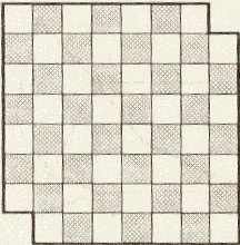 Пустая шахматная доска в стиле каракулей, нарисованная вручную векторная иллюстрация на белом фоне
