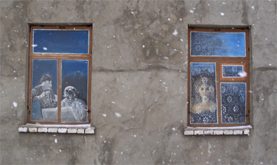 Роспись Владимира Овчинникова на Коммунистической улице. 
            Фото: Ярослав Блантер